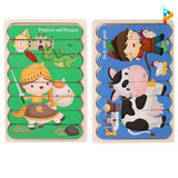 Puzzle en bois double face Montessori enfant