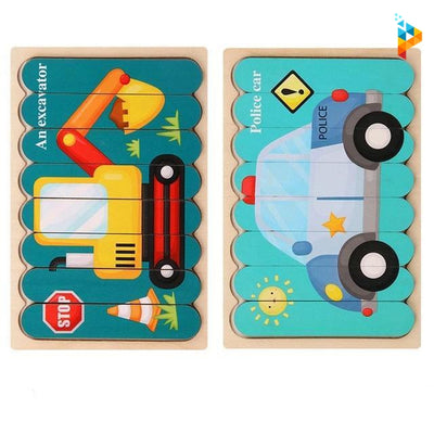 Puzzle en bois double face Montessori enfant
