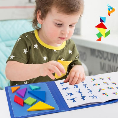 Tangram Montessori magnétique Puzzle en bois 3D Educatif