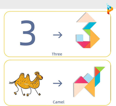 Tangram Montessori magnétique Puzzle en bois 3D Educatif