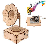 Gramophone Puzzle 3D en bois Boîte à musique