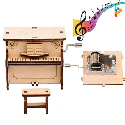 Piano droit Puzzle 3D en bois Boîte à musique