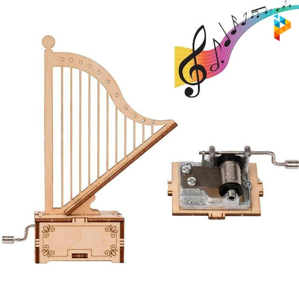 Harpe Puzzle 3D en bois Boîte à musique
