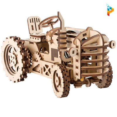 Puzzle en bois 3D tracteur vintage-Puzzledebois ™