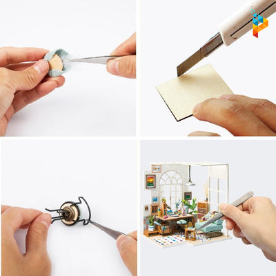 Rêverie au balcon miniature puzzle 3D en bois-Puzzledebois ™