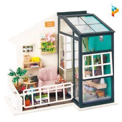 Rêverie au balcon miniature puzzle 3D en bois-Puzzledebois ™