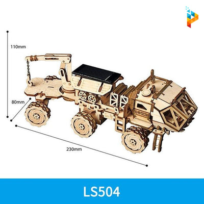 Robot de l'espace lunaire transporteur à énergie solaire puzzle 3D maquette en bois-Puzzledebois ™