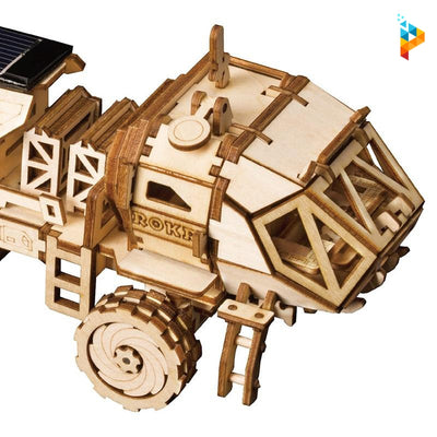 Robot de l'espace lunaire transporteur à énergie solaire puzzle 3D maquette en bois-Puzzledebois ™