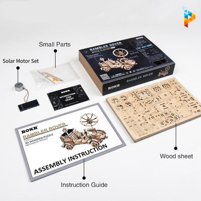 Robot Rambler Rover de l'espace lunaire à énergie solaire puzzle 3D maquette en bois-Puzzledebois ™