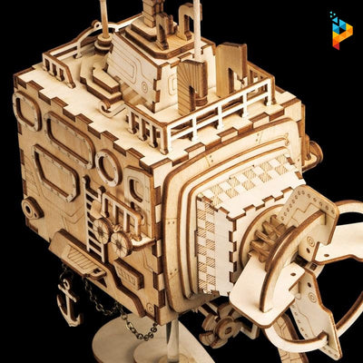 Robot Sous marin steampunk puzzle 3D en bois-Puzzledebois ™