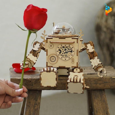 Robot Steampunk boite à musique puzzle 3D en bois-Puzzledebois ™