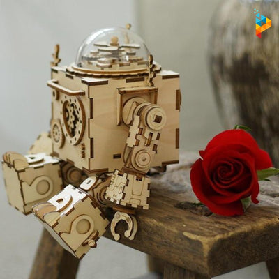 Robot Steampunk boite à musique puzzle 3D en bois-Puzzledebois ™