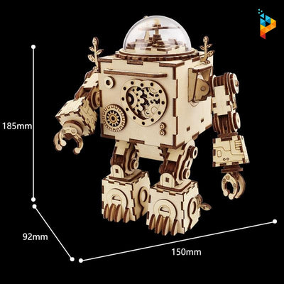 Robot Steampunk boite à musique puzzle 3D en bois-Puzzledebois ™