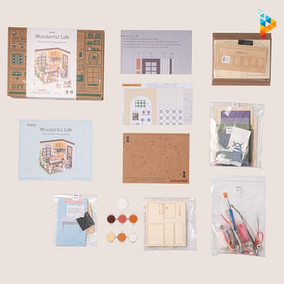 Salle à manger de Chloé maison de poupée puzzle 3D en bois-Puzzledebois ™