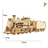 Train locomotive à vapeur puzzle 3D en bois mécanique-Puzzledebois ™