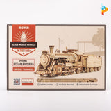 Train locomotive à vapeur puzzle 3D en bois mécanique-Puzzledebois ™