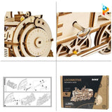 Train locomotive mécanique puzzle 3D en bois-Puzzledebois ™