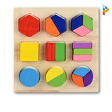 Triple Forme géométrique Montessori puzzle en bois éducatif enfant-Puzzledebois ™