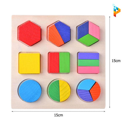 Triples formes géométriques Montessori puzzle en bois éducatif enfant-Puzzledebois ™