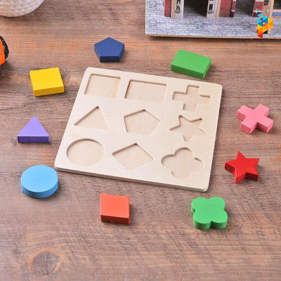 Triples formes géométriques Montessori puzzle en bois éducatif enfant-Puzzledebois ™
