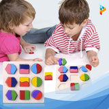 Triples formes géométriques Montessori puzzle en bois éducatif enfant-Puzzledebois ™