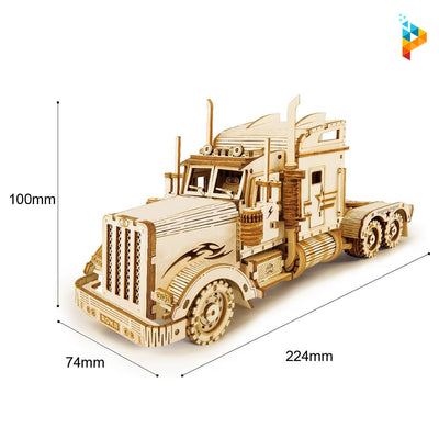 Truck américain camion de transport puzzle 3D en bois-Puzzledebois ™