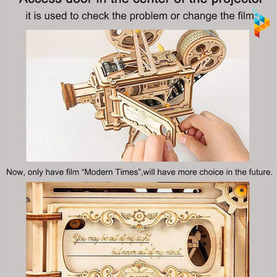 Vitascope rétroprojecteur de films classiques puzzle 3D mécanique en bois-Puzzledebois ™